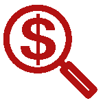 Magnifying Glass with Dollar Sign Icon Magnifying Glass with Dollar Sign Icon