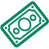 Green cash icon Green cash icon