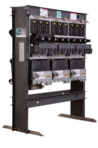 Left profile of Zero Emissions vault style mounted Zero emissions solid dielectric pad, live front switchgear, zero emissions, solid dielectric, vault mounted