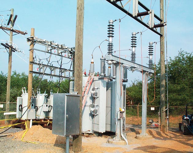 Trans Rupter II Transformer Protector installed in a substation lineup Trans-Rupter II Transformer Protector, transformer protector, overhead switchgear, distributions, substation